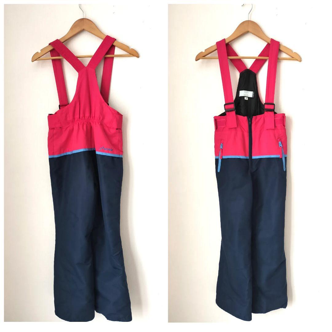 美品☆Phenixスキーウェア女の子140 130 上下 パステルブロック×紺