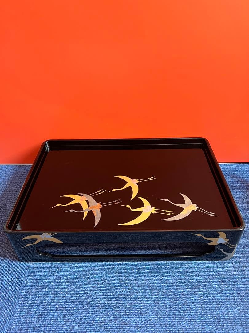 1122 屠蘇器　輪島型　四ツ揃　千羽鶴　金彩　未使用