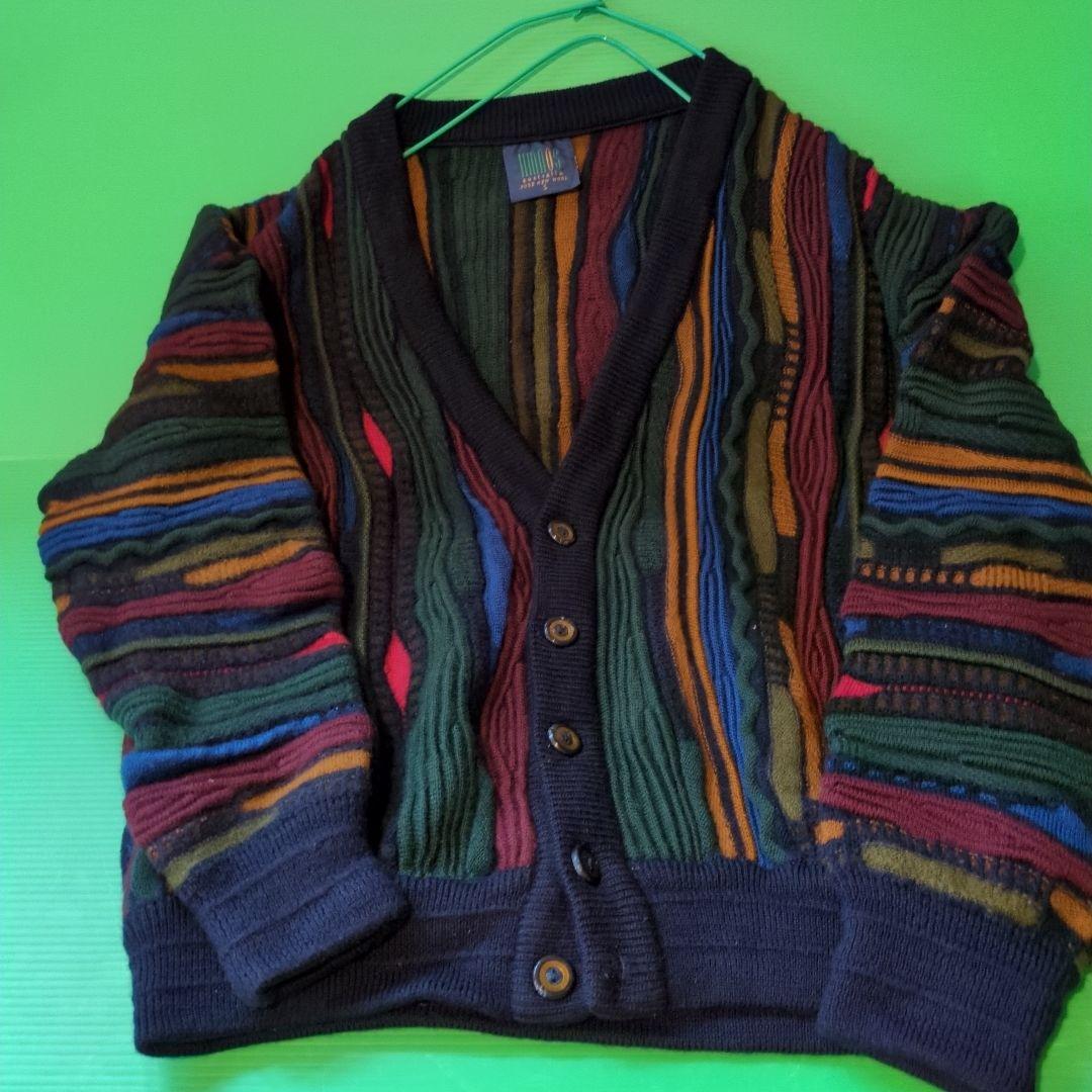 80s 90s limnos オーストラリア 3Dニット メンズS