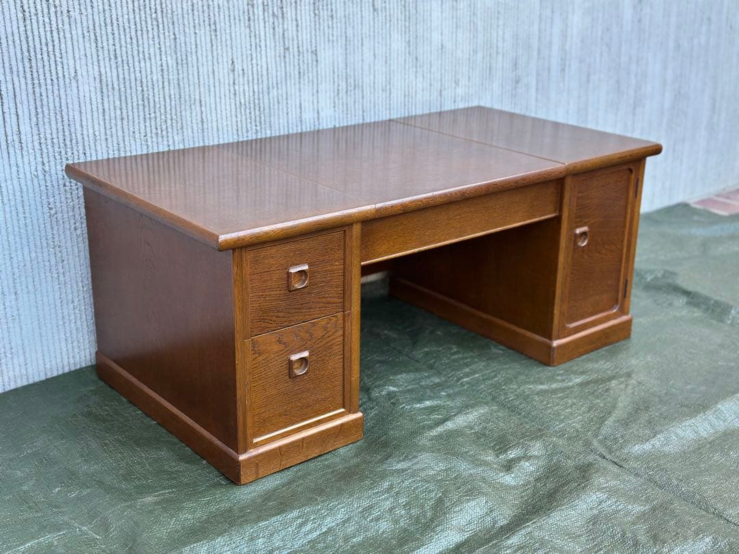 【文机鏡台】木製　国産　和家具　静岡の指物　座机　収納　鏡台◎