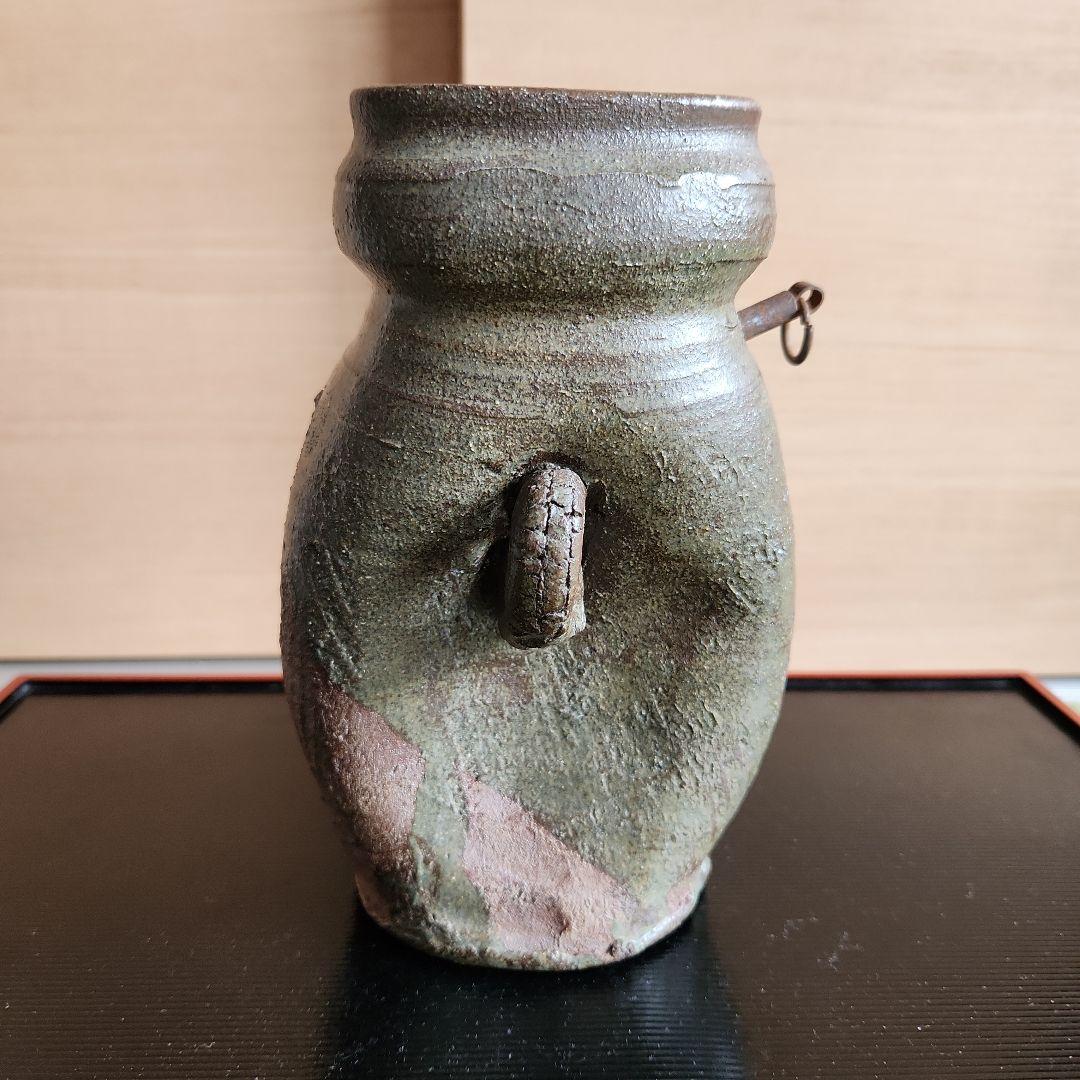 古唐津叩き掛花入れ