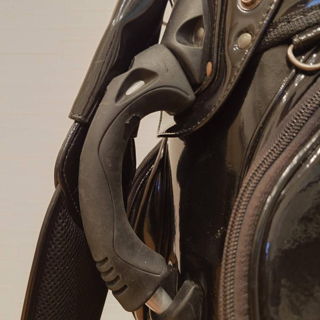 HALYRUID キャディバッグ エナメル ブラック 10型