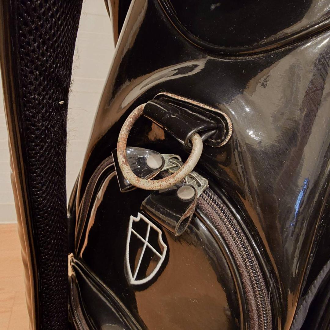 HALYRUID キャディバッグ エナメル ブラック 10型