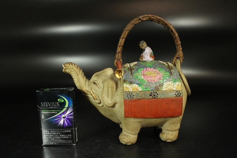 煎茶 象水注 萬古焼 時代物(K-LC757)