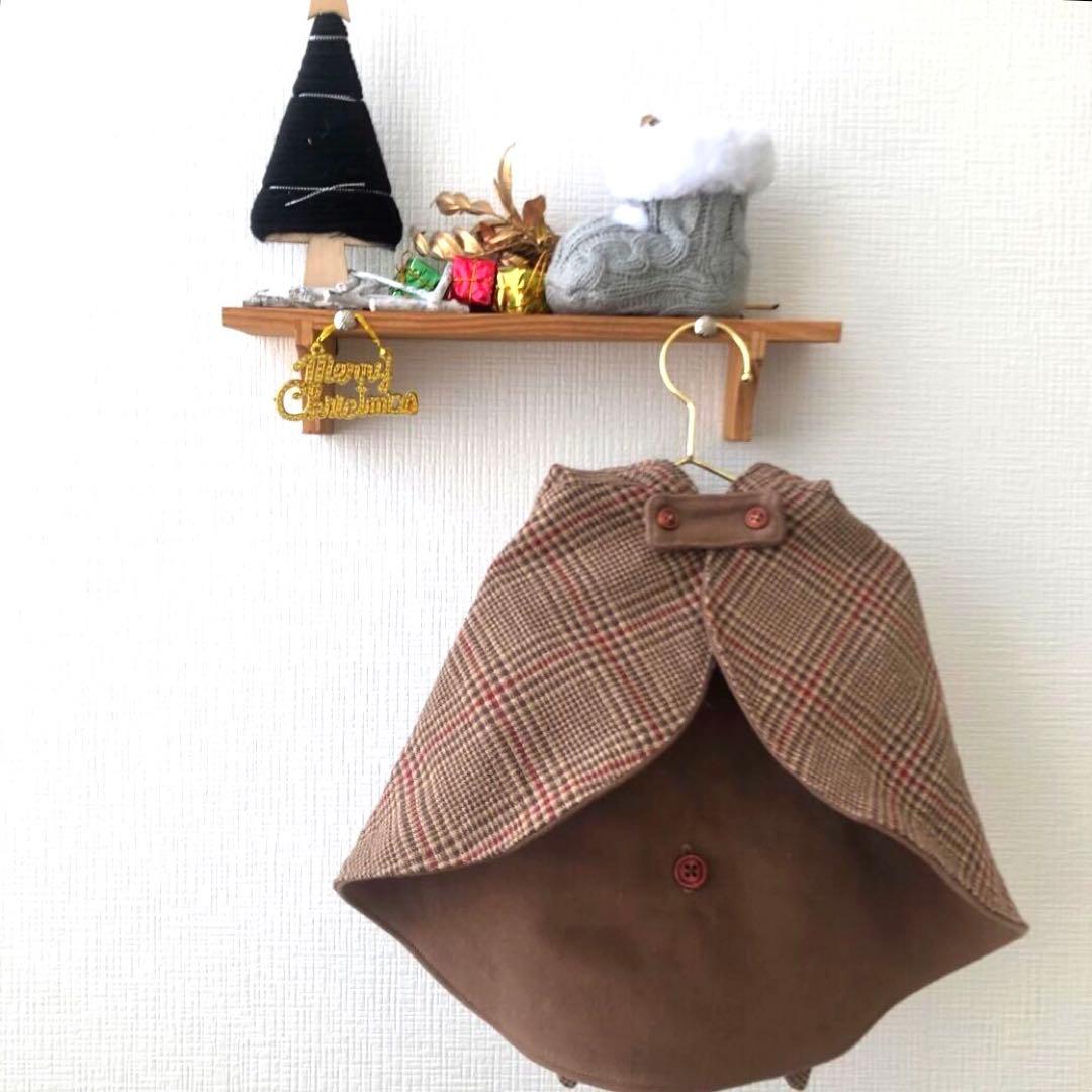 ハンドメイド　リバーシブルポンチョ　オーダー小型犬