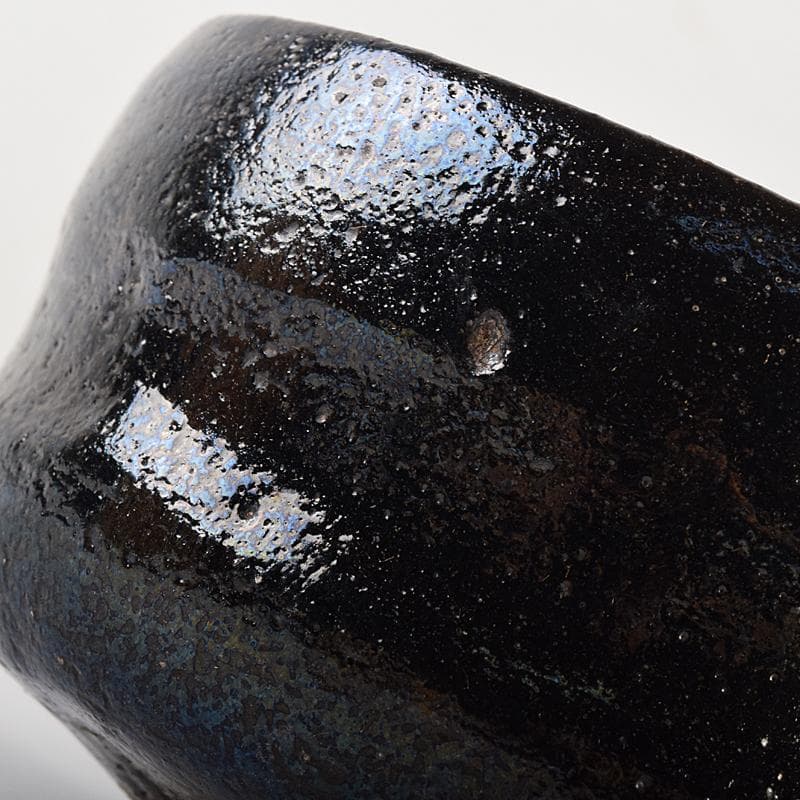 にゅ～まんさん　九代了入作　黒楽茶碗　仕覆付　十代旦入識箱　M　R8522