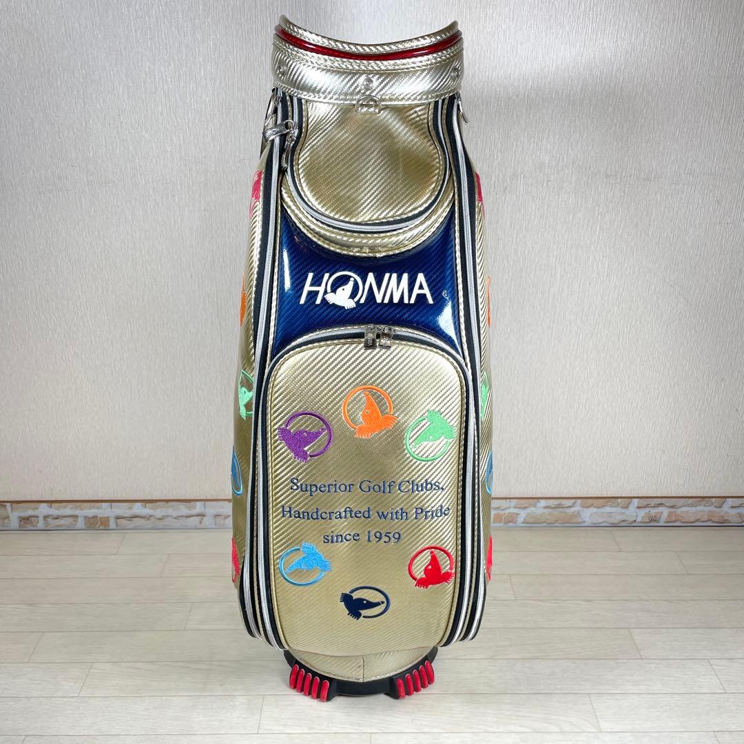 希少品　HONMA ホンマ キャディバッグ　ゴルフバッグ　モグラ刺繍　フード無し