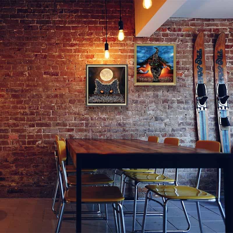 アートフレーム 黒猫 絵画 クリスタルピクチャー アートパネル