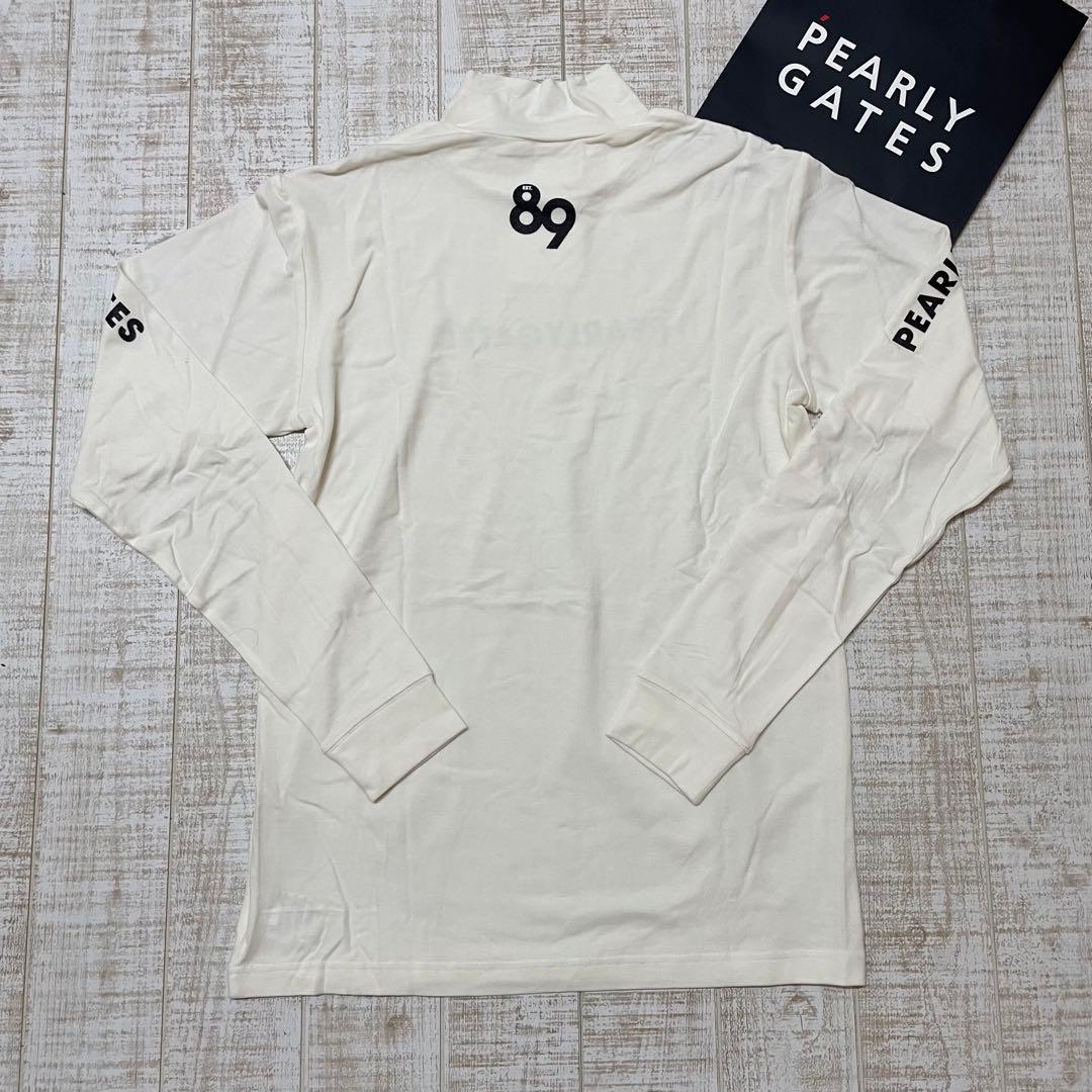 新品 パーリーゲイツ 長袖ハイネック ネックロゴ ホワイト Mサイズ（4）
