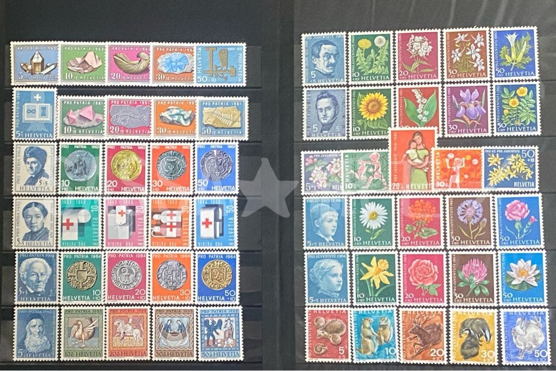 スイス切手 社会福祉 児童福祉 ストックブック付き 259枚 まとめ売り