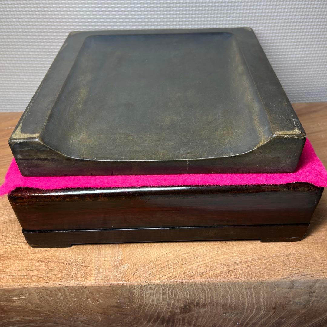 ⭕️澄泥硯　⭕️正方硯　中国　縁起の金運シンボル　ヒキガエル　色合い綺麗