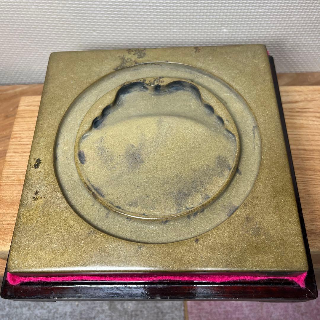 ⭕️澄泥硯　⭕️正方硯　中国　縁起の金運シンボル　ヒキガエル　色合い綺麗