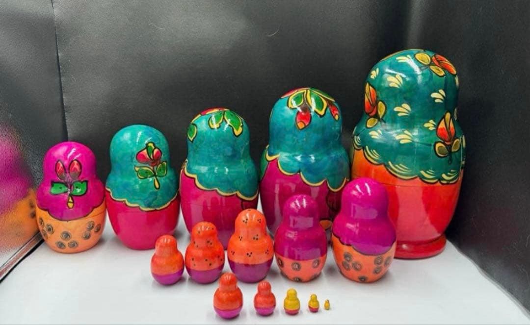 セール‼️ソビエト　アンティーク　マイダン地方　マトリョーシカ　15組　現状
