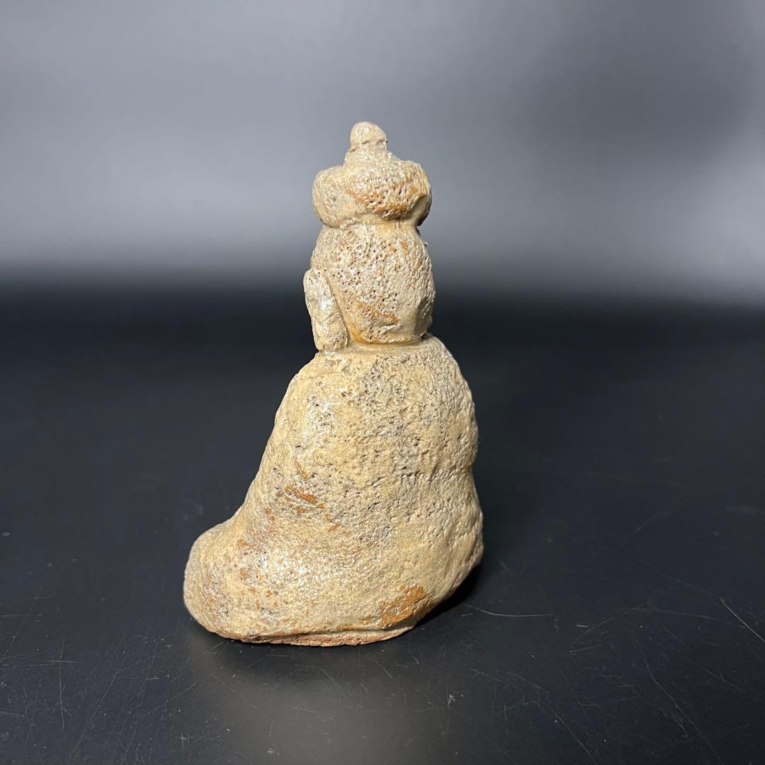 ◎古道具 庵々◎時代物 陶製 閻魔大王像 古陶 仏像 骨董品◎置物仏教美術古美術