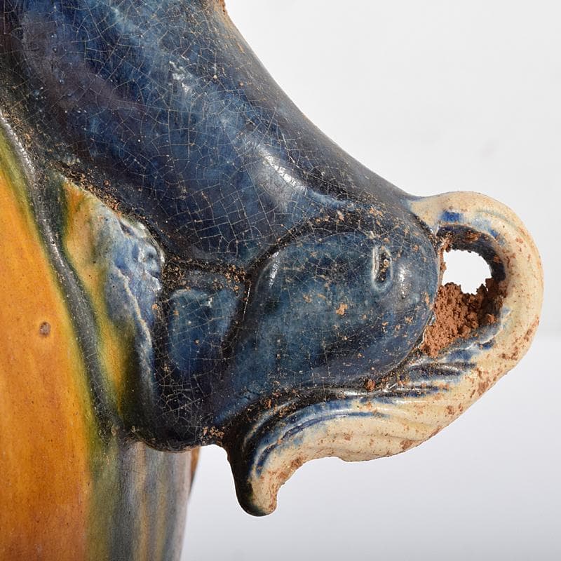 中国　唐三彩　獅子取手　獅子口　執壷　水注　V　R8340B