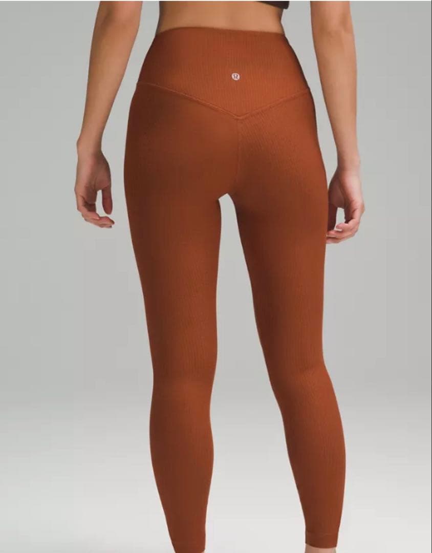 Vウエストヨガタイツ 24インチ ブラウン XS