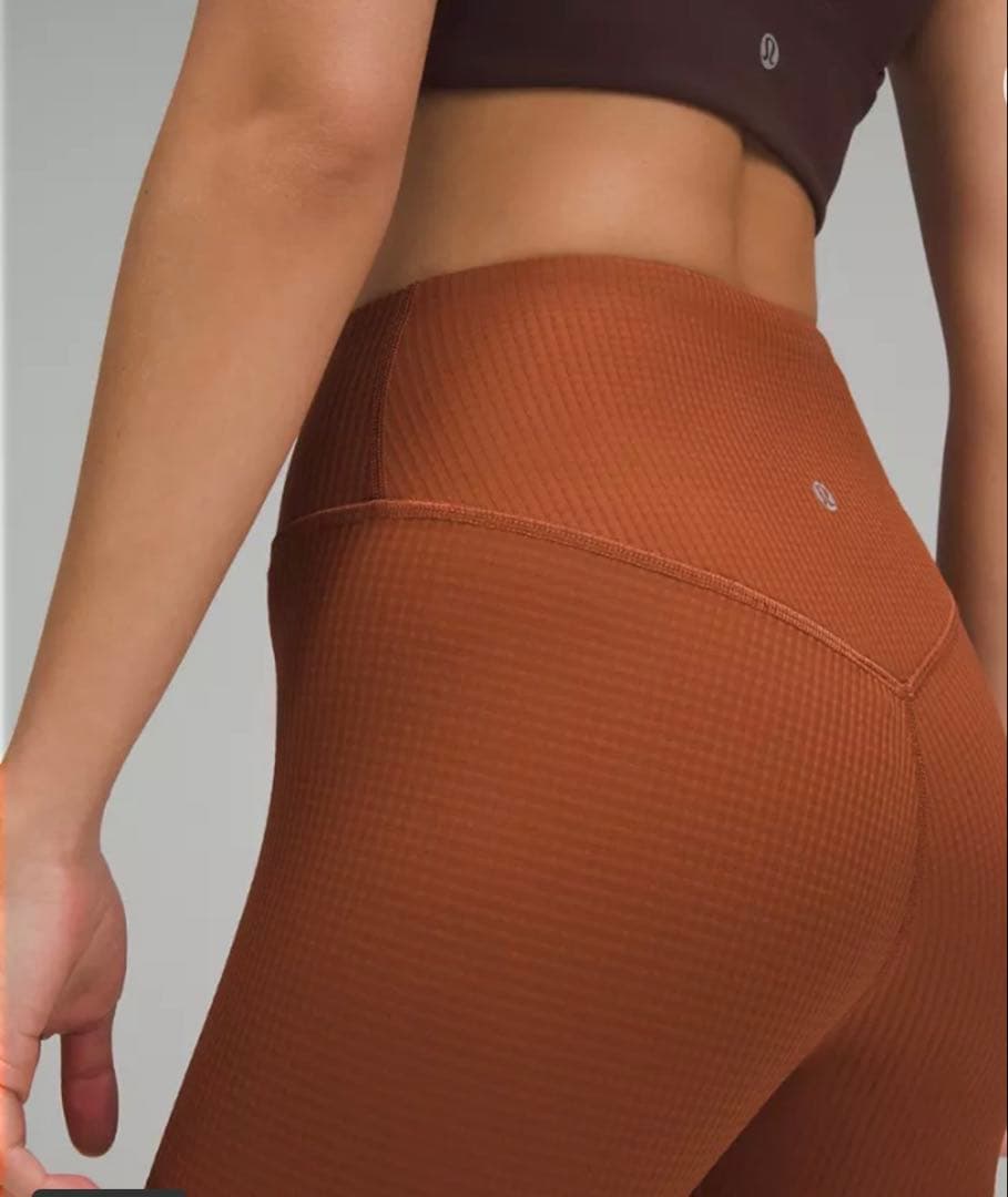 Vウエストヨガタイツ 24インチ ブラウン XS