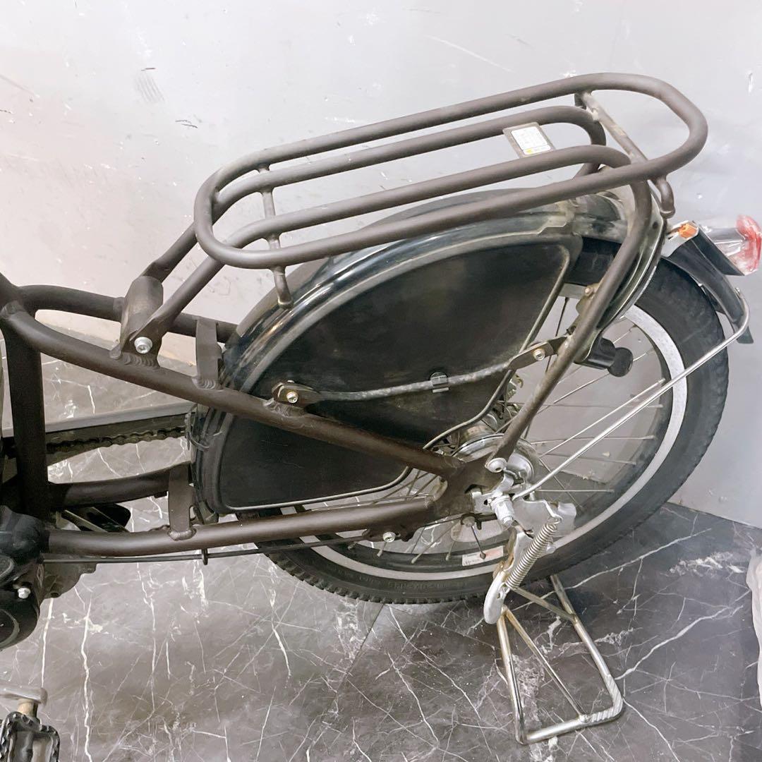 【43】子乗せ電動自転車 ブリヂストン Angelino ブラウン 3人乗り対応