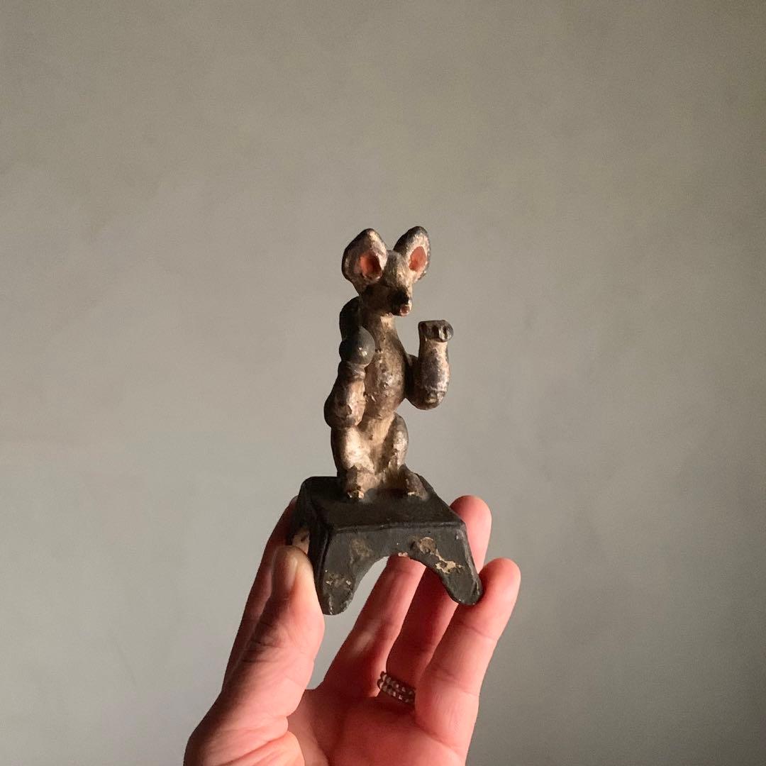 古い 土人形 お稲荷さん No.2 古道具 アンティーク オブジェ 狐