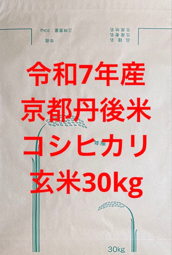令和7年産 京都丹後米 コシヒカリ 玄米 30kg
