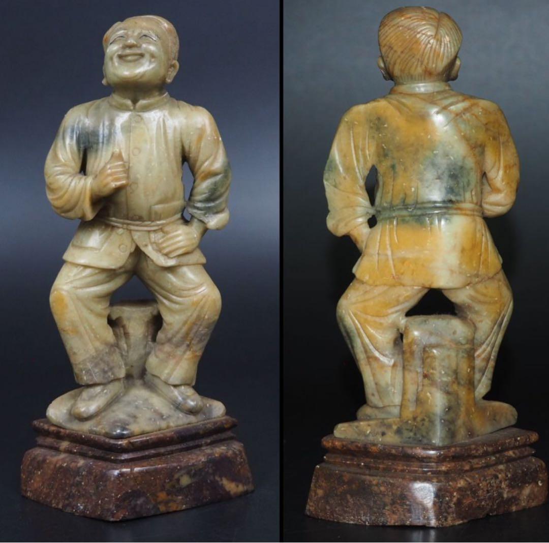 送料無料　1980年代　寿山石彫刻　鄧小平像　珍品