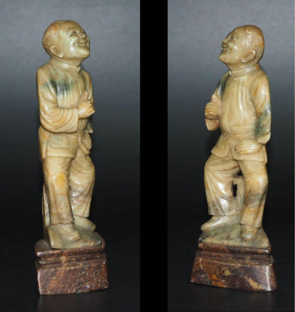 送料無料　1980年代　寿山石彫刻　鄧小平像　珍品