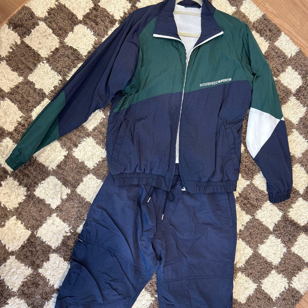 INTERBREEDジャージ上下セット ネイビー/グリーン