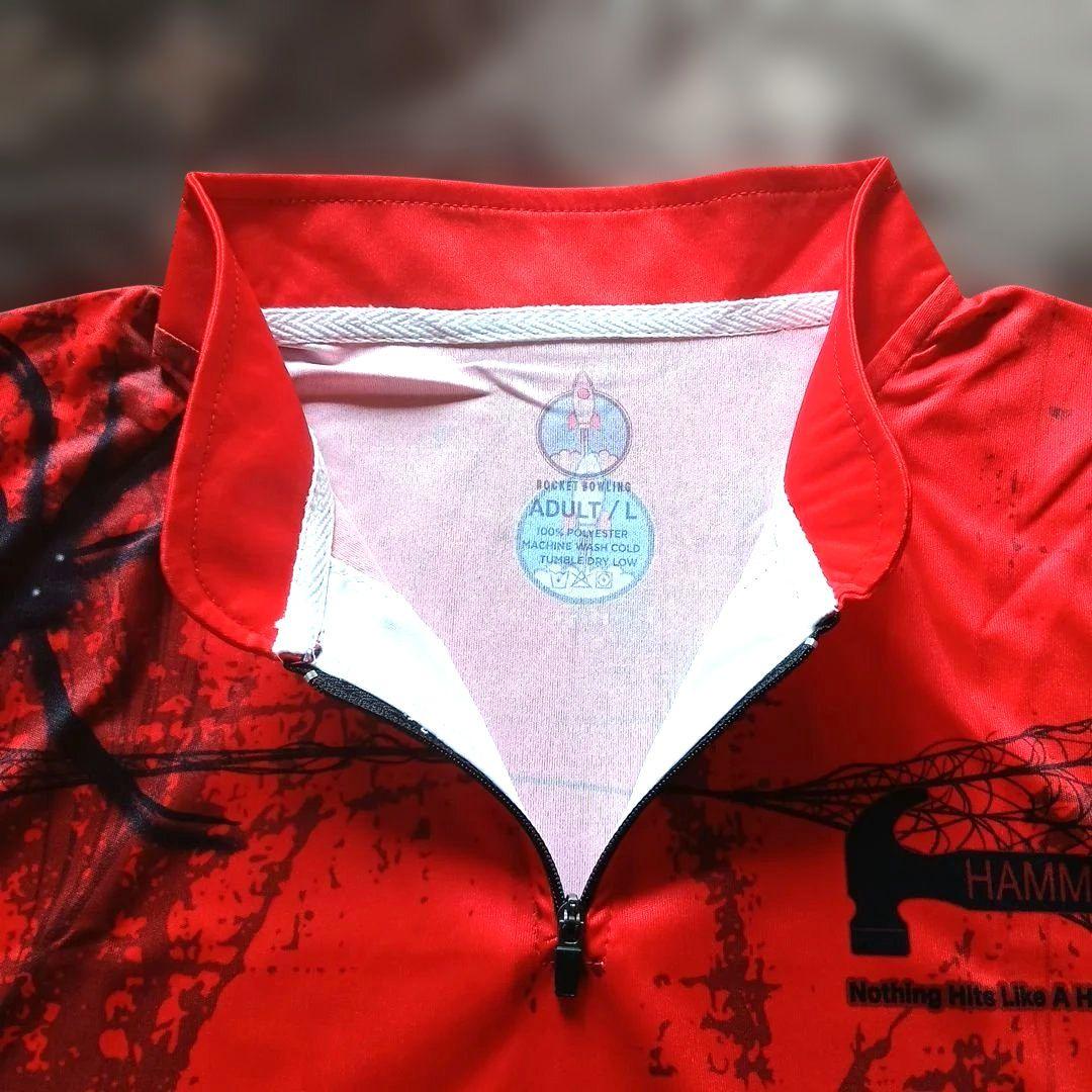【大人気】ボウリングウェア　【XL】　ブラックウィドー　ハンマー　レッド　大きめ