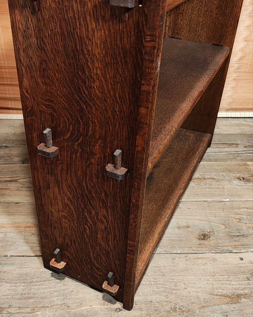 楔5段本棚　木製棚　オープンラック　昭和レトロ　古家具