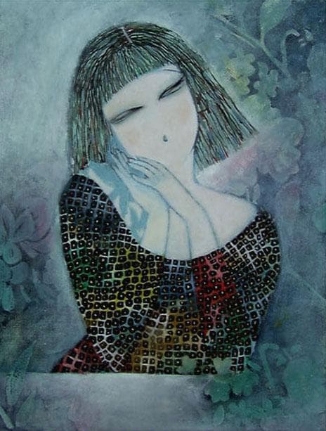 油絵 菅家令子 絵 絵画 インテリア 額付(白) F6-72023 人物 女性像