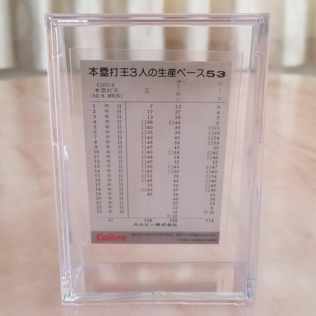 王貞治 プロ野球チップスカード 2000 復刻版 Calbee 巨人 世界新