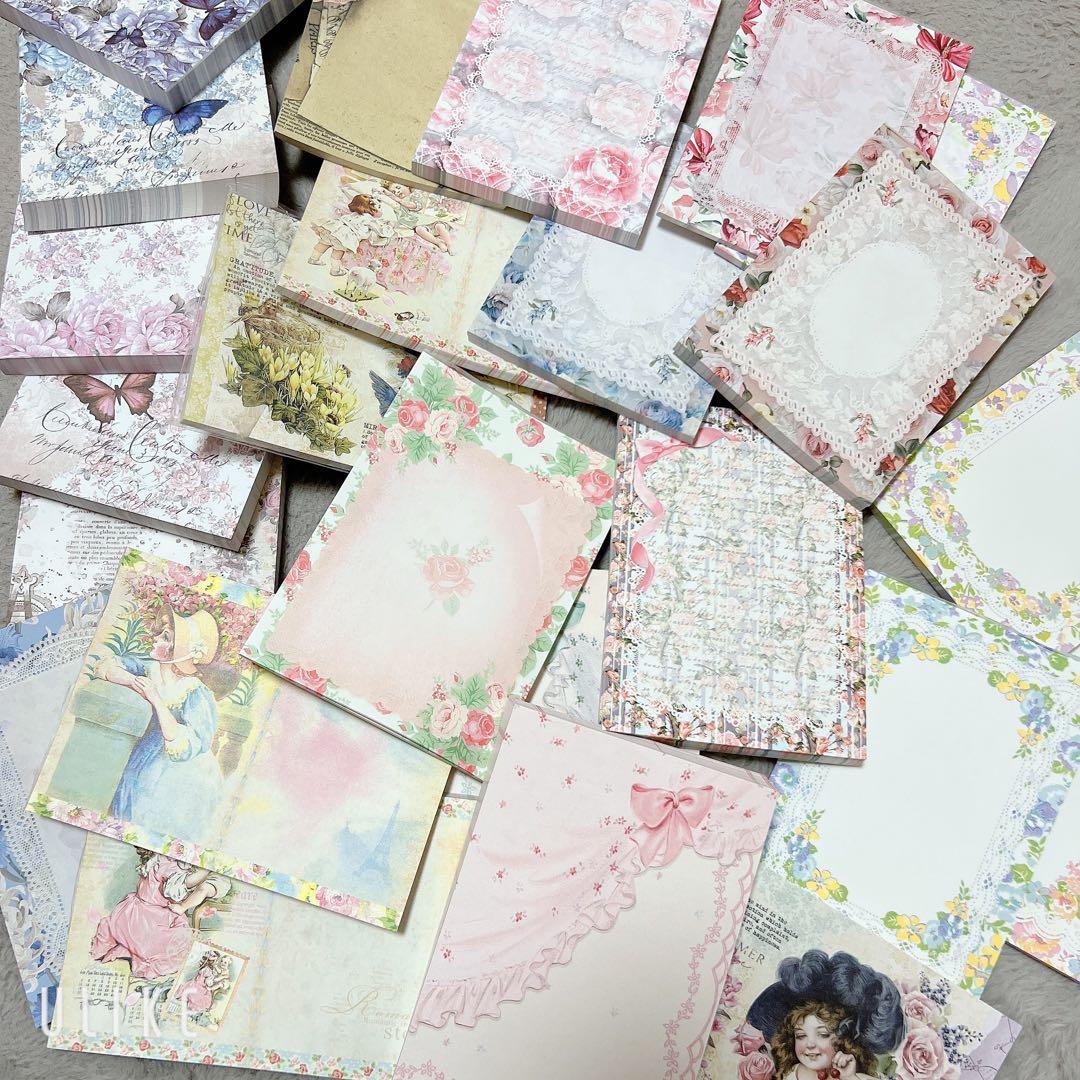 紙モノ コラージュ素材 海外メモ おすそ分けファイル まとめ売り