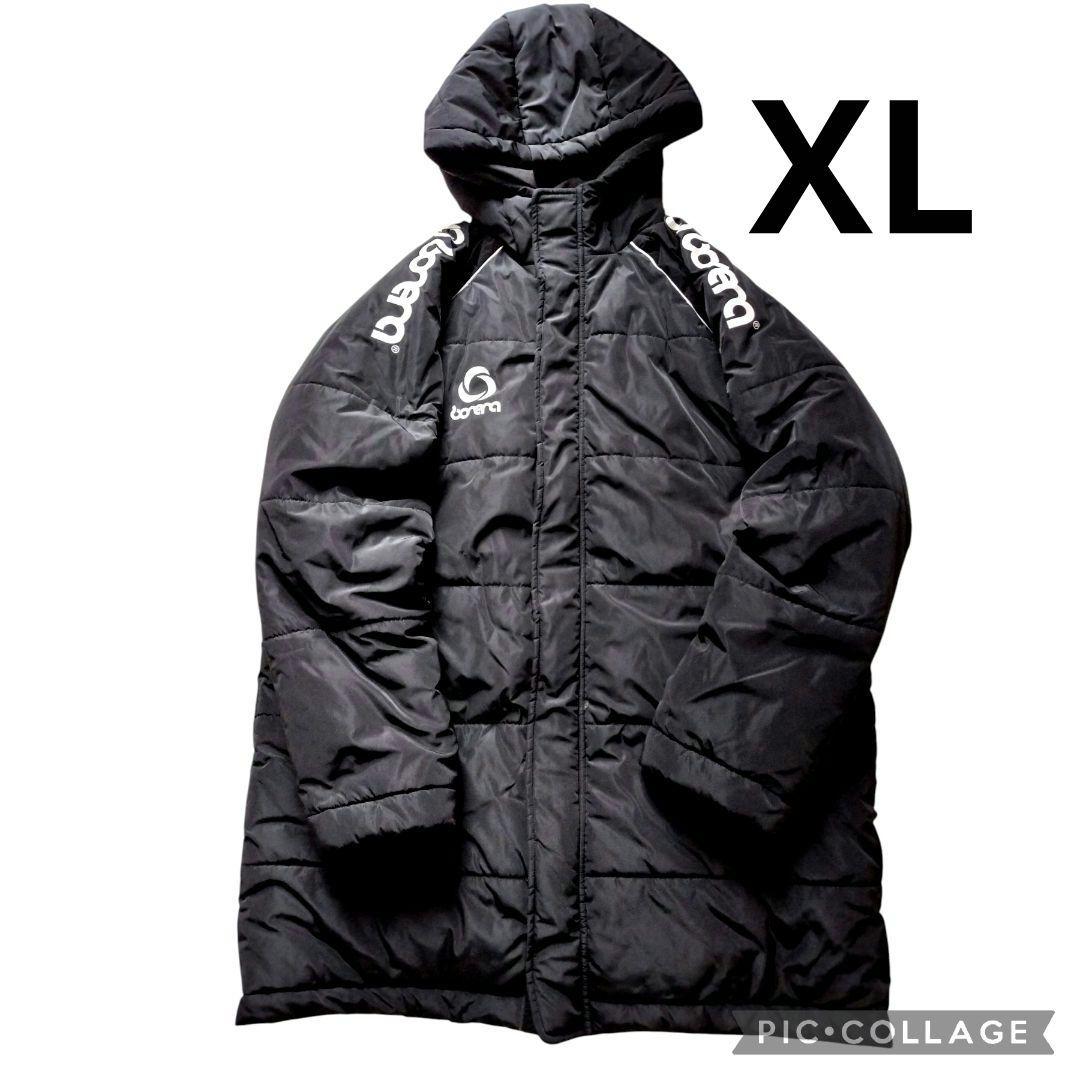【美品】ボネーラ ロングベンチコート XL 中綿 黒 BC013 防寒 サッカー