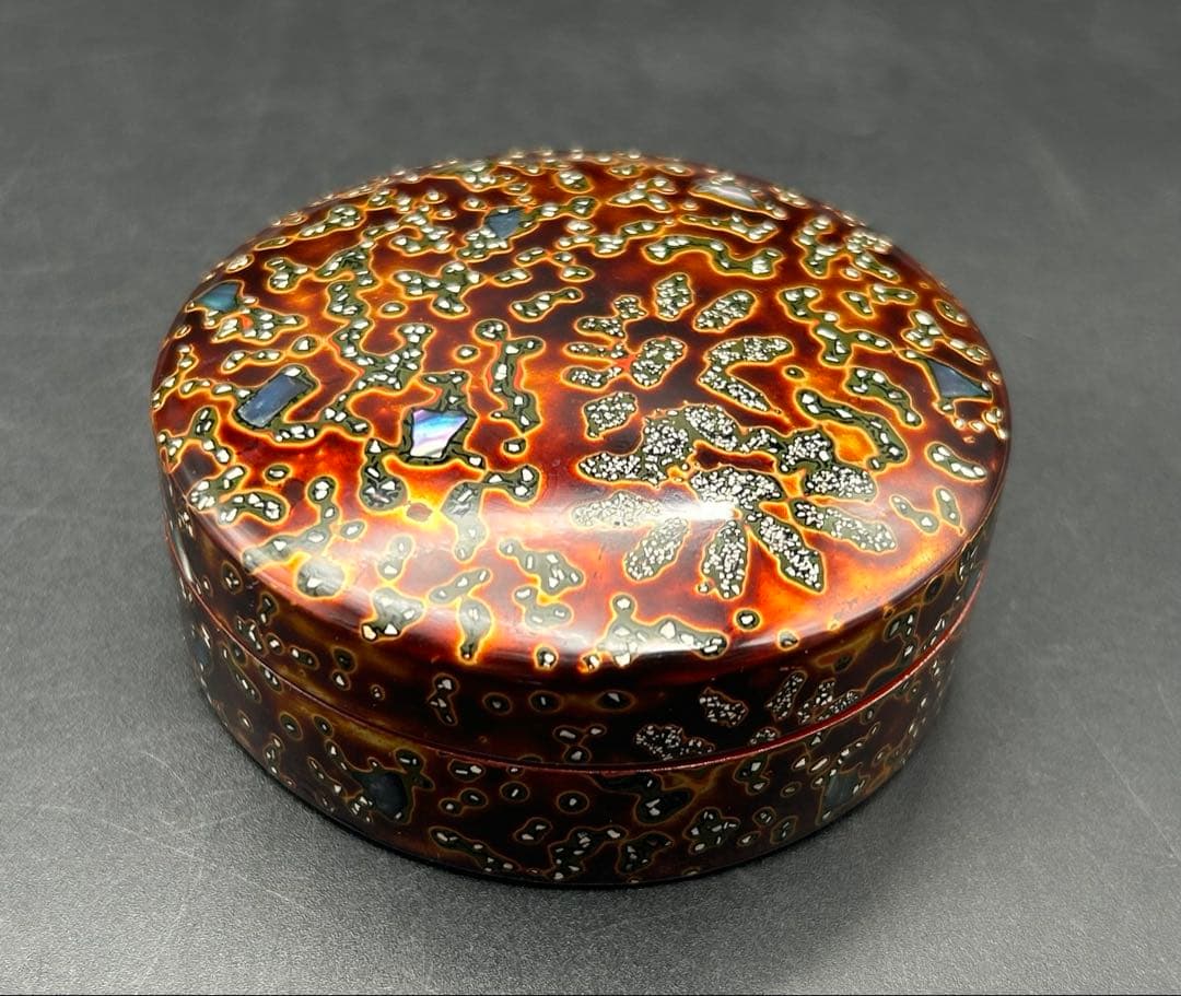 伝統工芸品　古代若狭塗　慶州作　螺鈿　茶道具　小物入れ　若狭塗　本間慶一郎