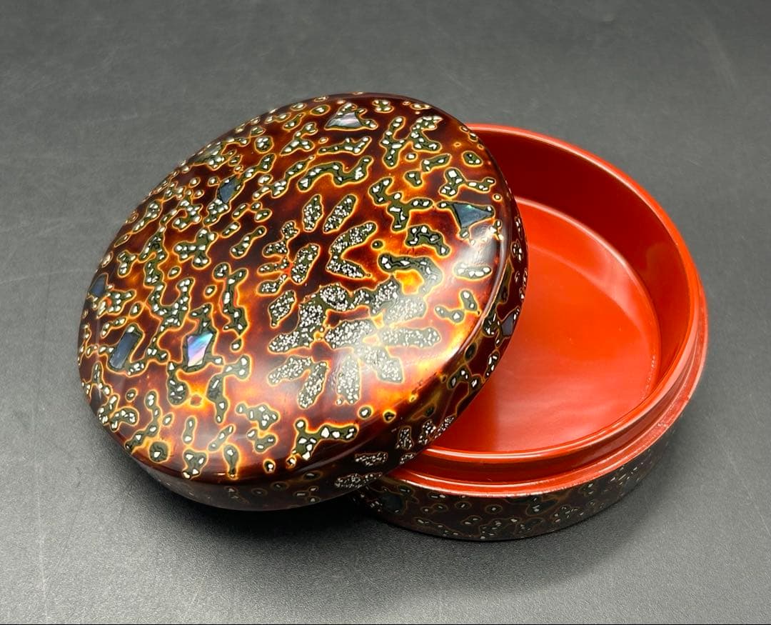 伝統工芸品　古代若狭塗　慶州作　螺鈿　茶道具　小物入れ　若狭塗　本間慶一郎