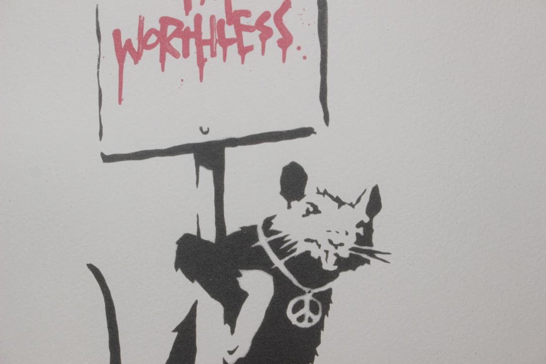 バンクシー 【Because I'm Worthless】エスタンプリトグラフ
