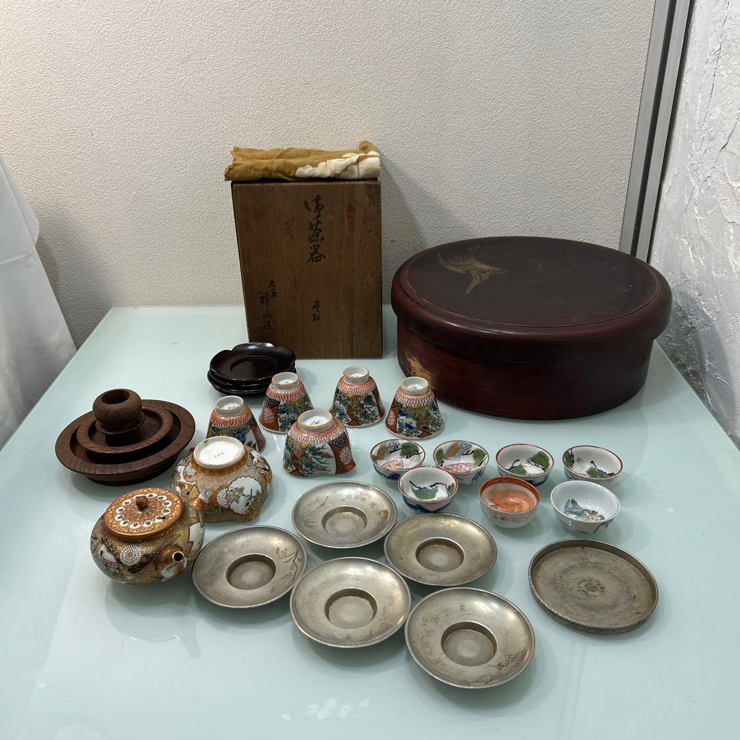 ☆九谷焼煎茶器　古鈴　茶櫃　茶托　酒器☆