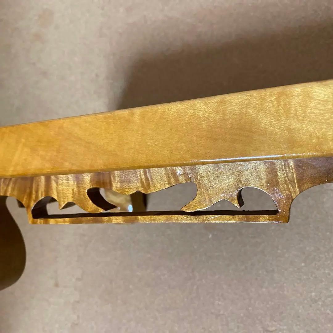 特上品　天然木　金色に輝く桑の木の花器台　盆栽台　木工品　工芸品　花台　置物台