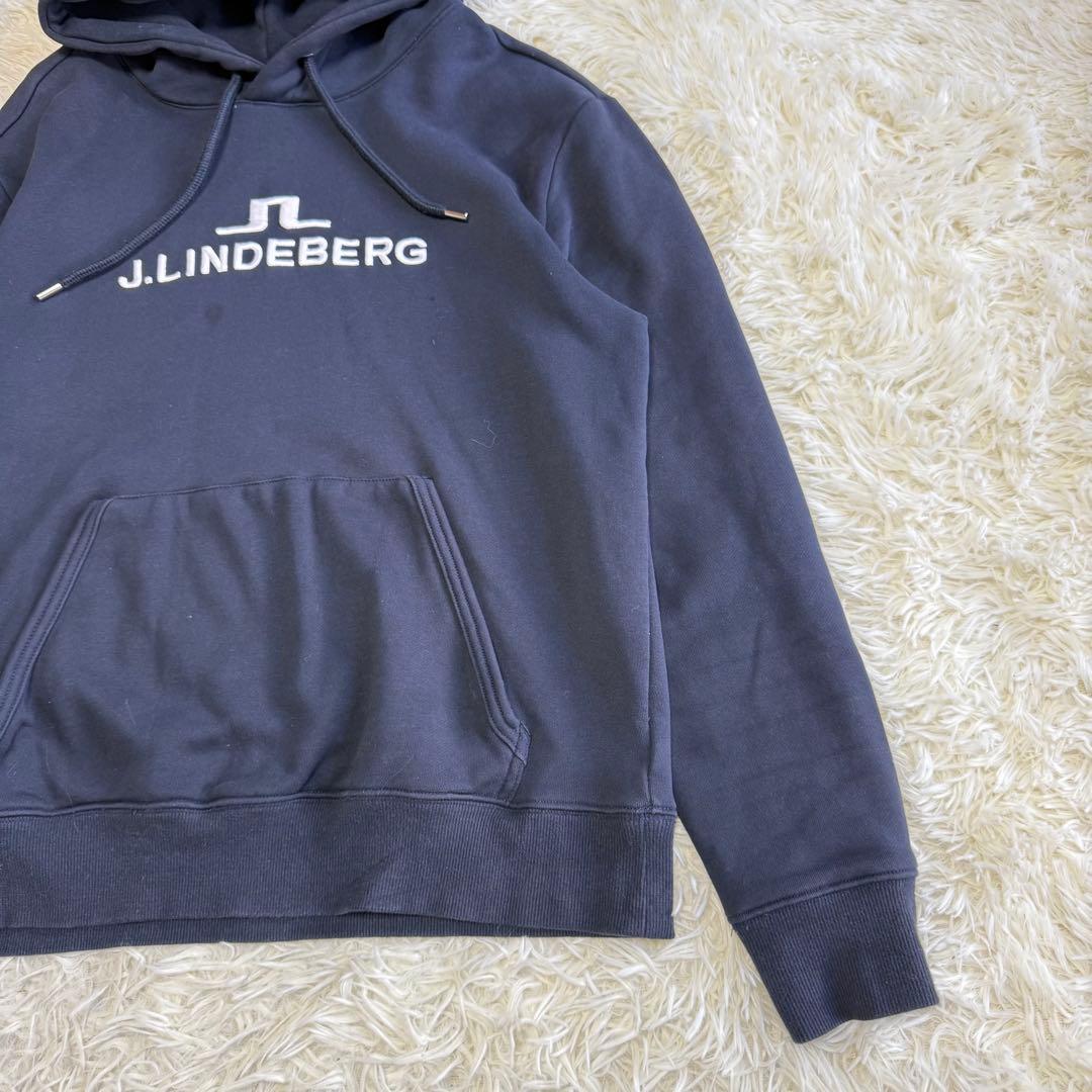 【ジェイリンドバーグ】美品 パーカー ネイビー 刺繍ロゴ Mサイズ メンズ