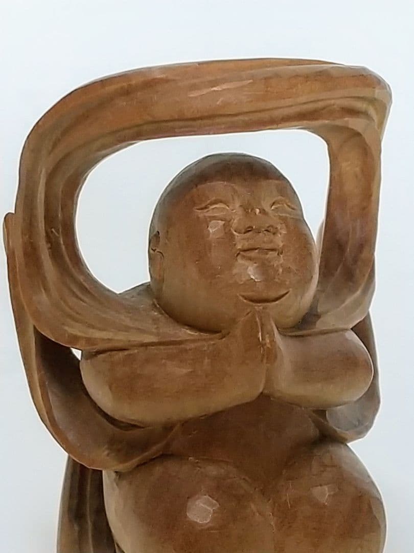 童子坐像 飛天 #567 ◆白檀 木彫 仏像