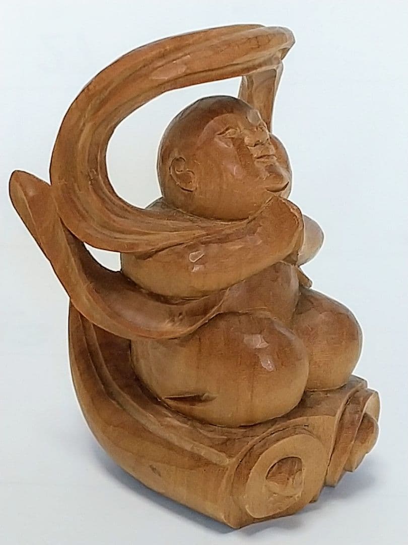 童子坐像 飛天 #567 ◆白檀 木彫 仏像