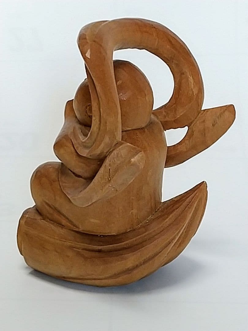 童子坐像 飛天 #567 ◆白檀 木彫 仏像