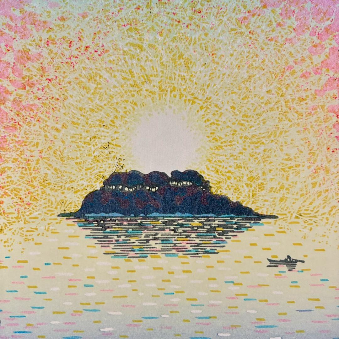 【最終値下げ】美品 牧野宗則「光彩」木版画 1987年制作 直筆サイン入り