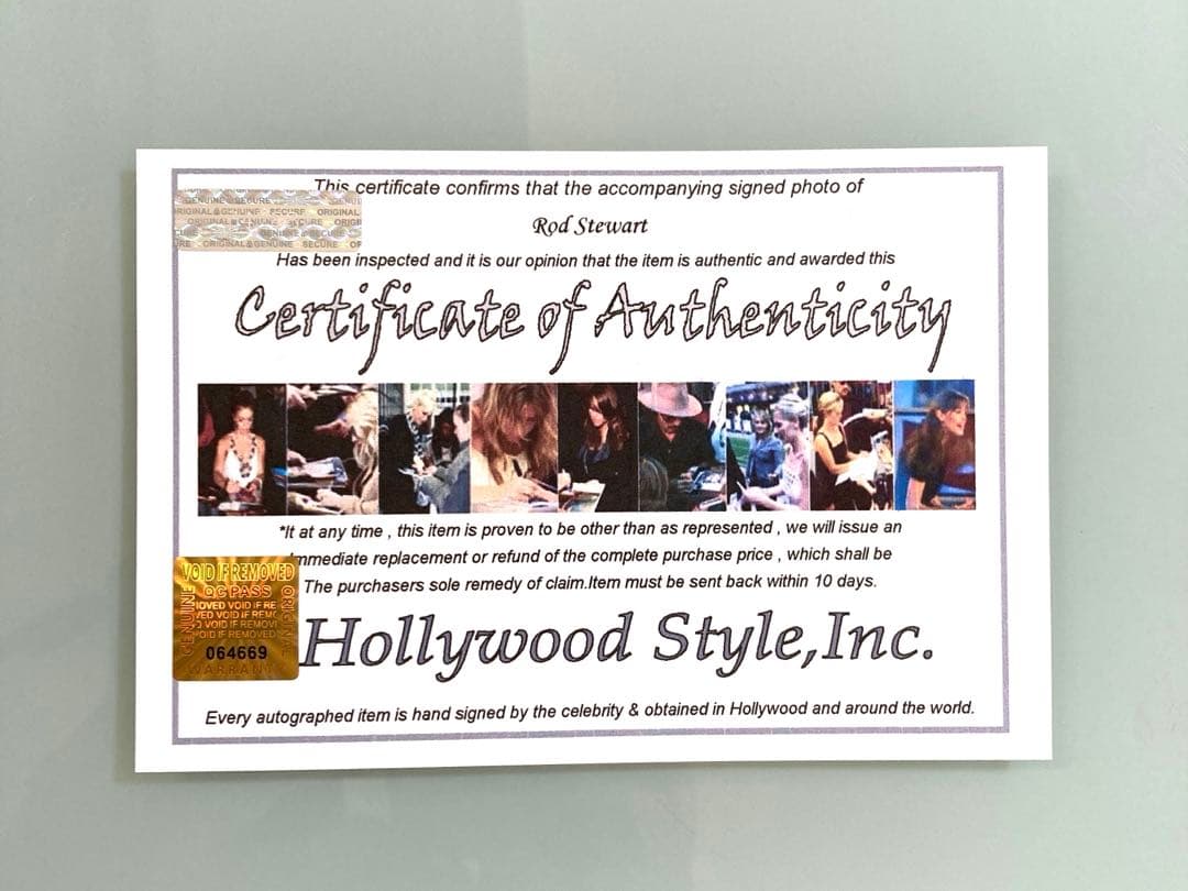 ロットスチュワート直筆サイン入り2Lサイズ写真…Rod Stewart