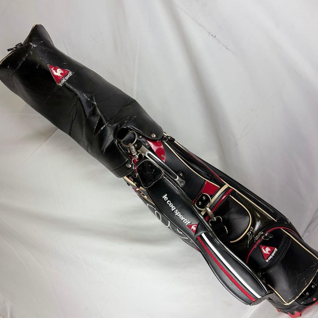 ルコックスポルティフ キャディバッグ ゴルフバッグ 6分割 赤黒