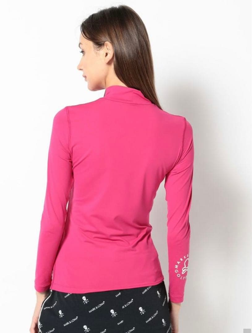 MARK & LONA ピンク 長袖 ハイネック ゴルフウェア