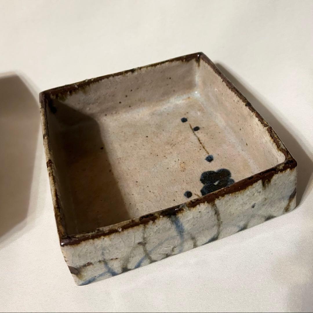 廣永窯 坪島土平 角鉢 陶器 陶芸 木箱 廣永 土平 半泥子 直弟子