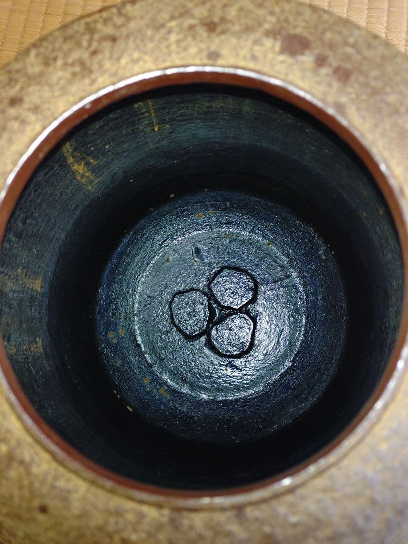 [木村一無作]筒釜唐松紋風炉釜銀滴