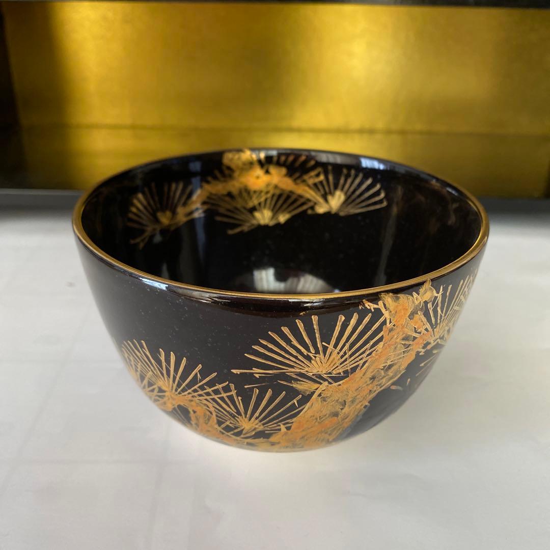 絵付抹茶茶碗（萬葉四季花）清水焼・岩崎起久雄絵付