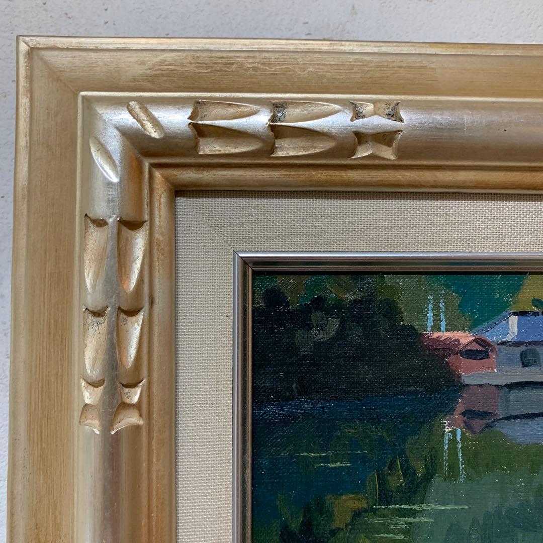 絵画　油彩肉筆画　真作　姫野陸郎『海辺』F3